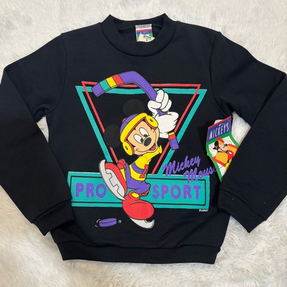 Disney Other - Vintage Disney Hockey Mickey Mouse Size 5/6 90s Color Block NWT Rare